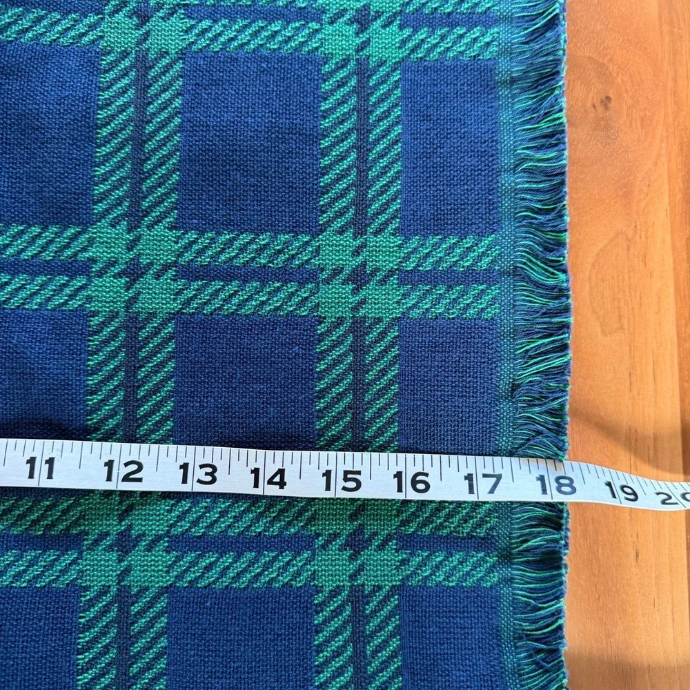 VTG The Rug‎ Barn Placemats Set of 4 Navy Green Blackwatch Plaid Cotton New!